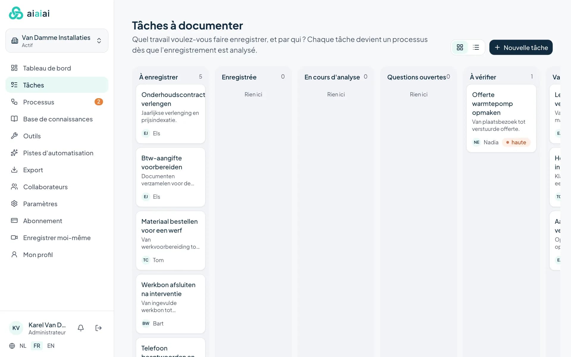 Préparer les tâches